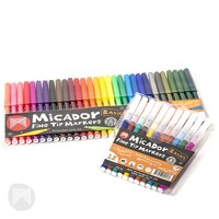 Marker Colouring Fine Tip Micador Basics M040160 NonToxic Pack 12 Assorted Vibrant Colours 