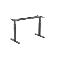 Brateck High performance 3-Stage Dual Motor Sit-Stand Desk 1000~1500x600x620~1280mm (Black FRAME ONLY); (LS)
