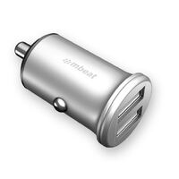 mbeat® Power Dot Pro Dual port 4.8A Rapid Car Charger - 24W/Metallic Design/Fast Charging Mobile Apple iPhone iPad Samsung Galaxy Hauwei HTC Google