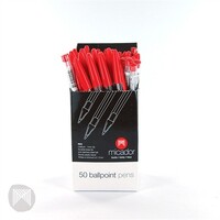 Pen Ballpoint Micador Medium Red Box 12