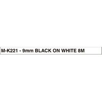 Brother P Touch Tape MK221 9mm x 8M Non Laminated Black on White