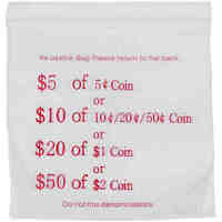 Klick Seal Bag Printed Coin 110 x 100mm 60 Micron Cumberland Pack 100 MSB20RP 