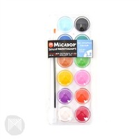 Watercolour Paint Pallette Colourfun Micador MWCP12C Stylist watercolours hardcase with brush