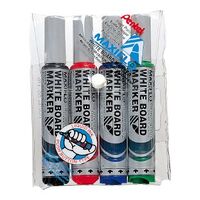 Whiteboard Marker Pentel Maxiflow Bullet Point Assorted Wallet 4