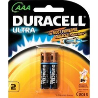 Battery Alkaline Duracell Ultra AAA Hangsell card of 2