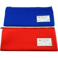 Pencil Case Osmer Neoprene 340mm x 170mm 1 Zip Name Insert Red 