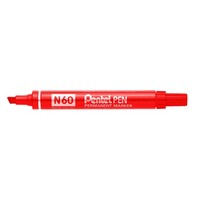 Marker Pentel N60B Permanent Chisel Point Red Box of 12