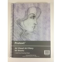 Visual Art Diary A4 110gsm 60 Leaf Protext NB5010 Clear Cover 