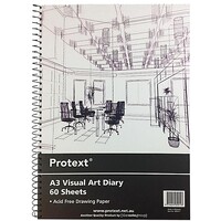 Visual Art Diary A3 110gsm 60 Leaf Protext NB5011 Clear Cover Portrait 