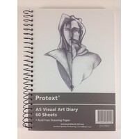 Visual Art Diary A5 110gsm 60 Leaf Protext NB5012 Clear Cover 