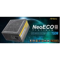 Antec 750W 80+ Platinum, Fully Modular, Zero RPM, 28(18+10) pin MBU, 2x 8PIN EPS, Japanese Heavy Capacitors, LLC, ATX Power Supply (LS)