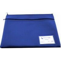 Pencil Case Osmer Neoprene 36.5 x 26cm 2 Zip Name Insert Blue