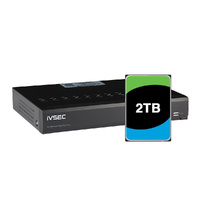 IVSEC NR3082X NVR 8 CHANNELS 12MP 8 x PoE PORTS 2 BAYS H265 2TB HDD INSTALLED