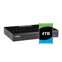 IVSEC NR3082XB NVR 8 CHANNELS  12MP 8 x PoE PORTS 2 BAYS H265 4TB HDD INSTALLED