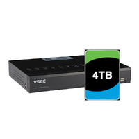 IVSEC NR308XD NVR 8 CHANNELS 12MP 8 x POE PORTS 1 BAY H265 4KHDMI IVS 4TB INSTALL