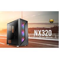 Antec NX320 ATX, m-ATX, ITX, Tempered, LED Control Button, USB 3.0, 7x PCI, 3x 120CM ARGB Fan included, GPU 355mm, PSU 205mm,  Gaming Case