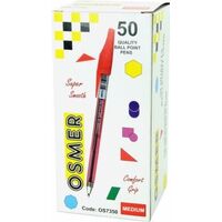 Pen Osmer Medium Ball Pen Red OS7350 Box 50 