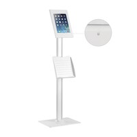 Brateck Anti-theft Tablet Kiosk Floor Stand with Catalogue holder 9.7'/10.2' Ipad,10.5' Ipad Air/Ipad Pro, 10.1'Sansung GalaxyTAB A (2019) -White(LS)