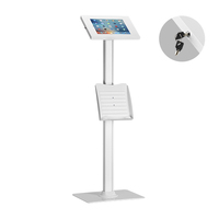 Brateck Anti-Theft Table Floor Stand with Catalogue Holder and Bolt Down Base Fit most  9.7' to 11' Tablets - White