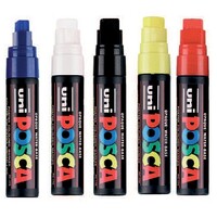 Marker Uni POSCA PC17K Chisel Point 15mm Line Assorted Box 5 