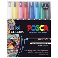 Marker Uni POSCA PC1MR Ultra Fine Bullet Point Assorted Pack 8