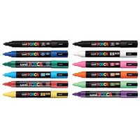 Marker Uni POSCA PC5M Bullet Point 2.5mm Line Assorted Colours Pack 12 