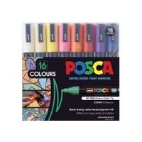 Marker Uni POSCA PC5M Bullet Point 25mm Line Assorted Colours Pack 16 