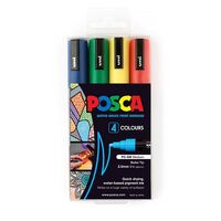 Marker Uni POSCA PC5M Bullet Point 2.5mm Line Assorted Colours Pack 4 