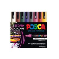 Marker Uni POSCA PC5M Bullet Point 2.5mm Line Dark Colours Pack 8 