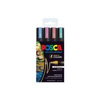 Marker Uni POSCA PC5M Bullet Point 2.5mm Line Metallic Colours Pack 4 