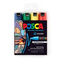 Marker Uni POSCA PC7M Bullet Point 4.5mm Line Assorted Pack 4