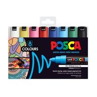 Marker Uni POSCA PC7M Bullet Point 4.5mm Line Assorted Colours Pack 8