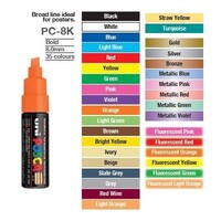 Marker Uni POSCA PC8K Chisel Point 8mm Line Fluoro Light Orange