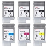 6 X CANON 130ML INK BUNDLE FOR IPF510, 605, 610