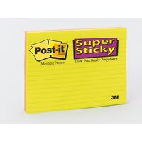 Post It Note 3M 6845 SSPL Meeting Notes Lined Neon 152 x 203mm Pack 4