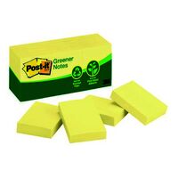 Post It Note 3M 653 RP 34.9mm x 47.6mm Recycled Yellow Pack 12