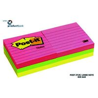 Post It Note 3M 630 6AN 73mm x 73mm Lined Assorted Capetown Pack 6