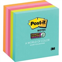 Post It Note 3M 660 3SSMIA 100 x 148mm Miami Collection Pack 3