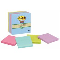 Post It Note 3M 654 5SST Super Sticky 76 x 76mm Pack 5 Recycled Tropical Colours 