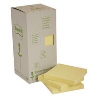 Post It Note 3M Recycled Tower Yellow 76mm x 76mm 6541T Pack 16 