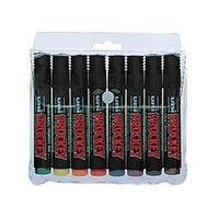 Marker Permanent Uni Prockey PM122 Bullet Point Assorted Wallet of 8