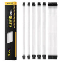 Antec PSU -  Sleeved Extension Cable Kit V2 - White/Black - 24PIN ATX, 4+4 EPS, 8PIN PCI-E, 6PIN PCI-E, Compatible with Standard PSU