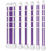 Antec PSU -  Sleeved Extension Cable Kit V2 - Purple / White. 24PIN ATX, 4+4 EPS, 8PIN PCI-E, 6PIN PCI-E, Compatible with Standard PSU