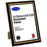 Certificate Document Frame A4 Carven Redwood Gold Trim