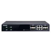 QNAP 8 PORT WEB MANAGED SWITCH, 10GbE SFP+(4), SHARED 10GbE SFP+/10GBASE-T(4), 2YR