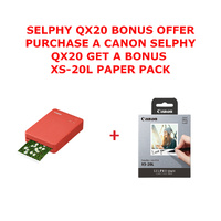 CANON QX20-RD SELPHY SQUARE QX20 PRINTER - RED BONUS XS20L OPIX25 BUNDLE