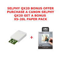 CANON QX20-WH SELPHY SQUARE QX20 PRINTER - WHITE BONUS XS20L OPIX25 BUNDLE