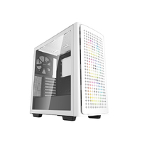 Deepcool CK560 White Mid-Tower Computer Case, Tempered Glass Panel. High-Airflow, 4 x Pre-Installed Fans, Spacious For Large GPUsU