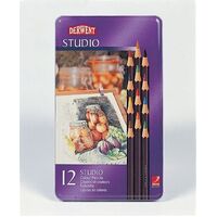 Pencil Derwent Studio Coloured 32196 Tin 12