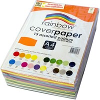 Cover Paper Rainbow A4 210 x 297mm 125gsm Assorted Ream 500 RCPA450015AS